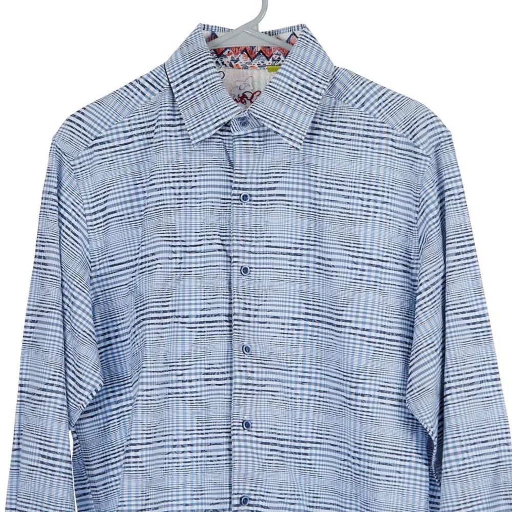 Robert Graham Blue Button Up Shirt Medium Classic Fit - Picture 2 of 10
